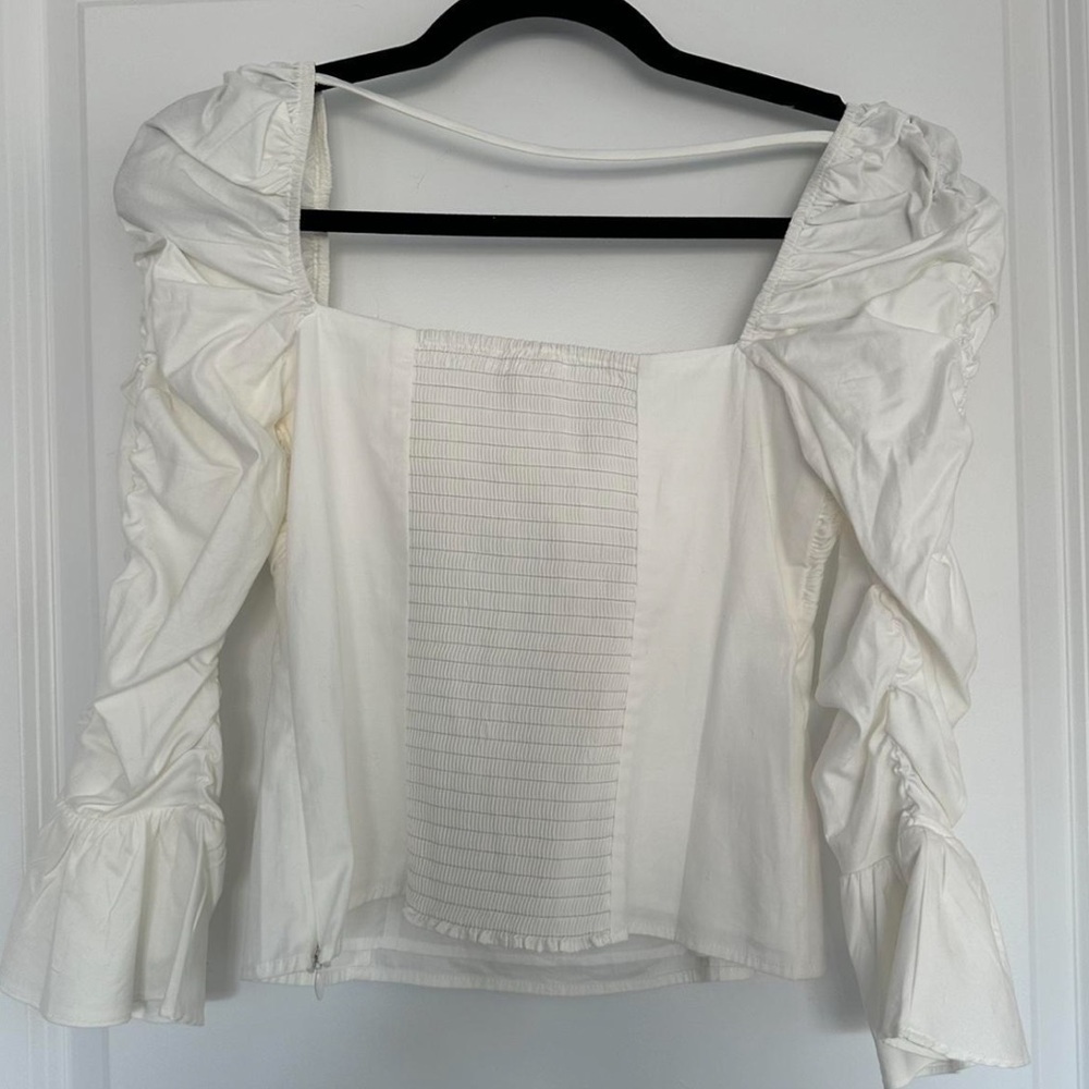 Reformation Joi Ruched Long Sleeve Top NWT - Picture 6 of 7
